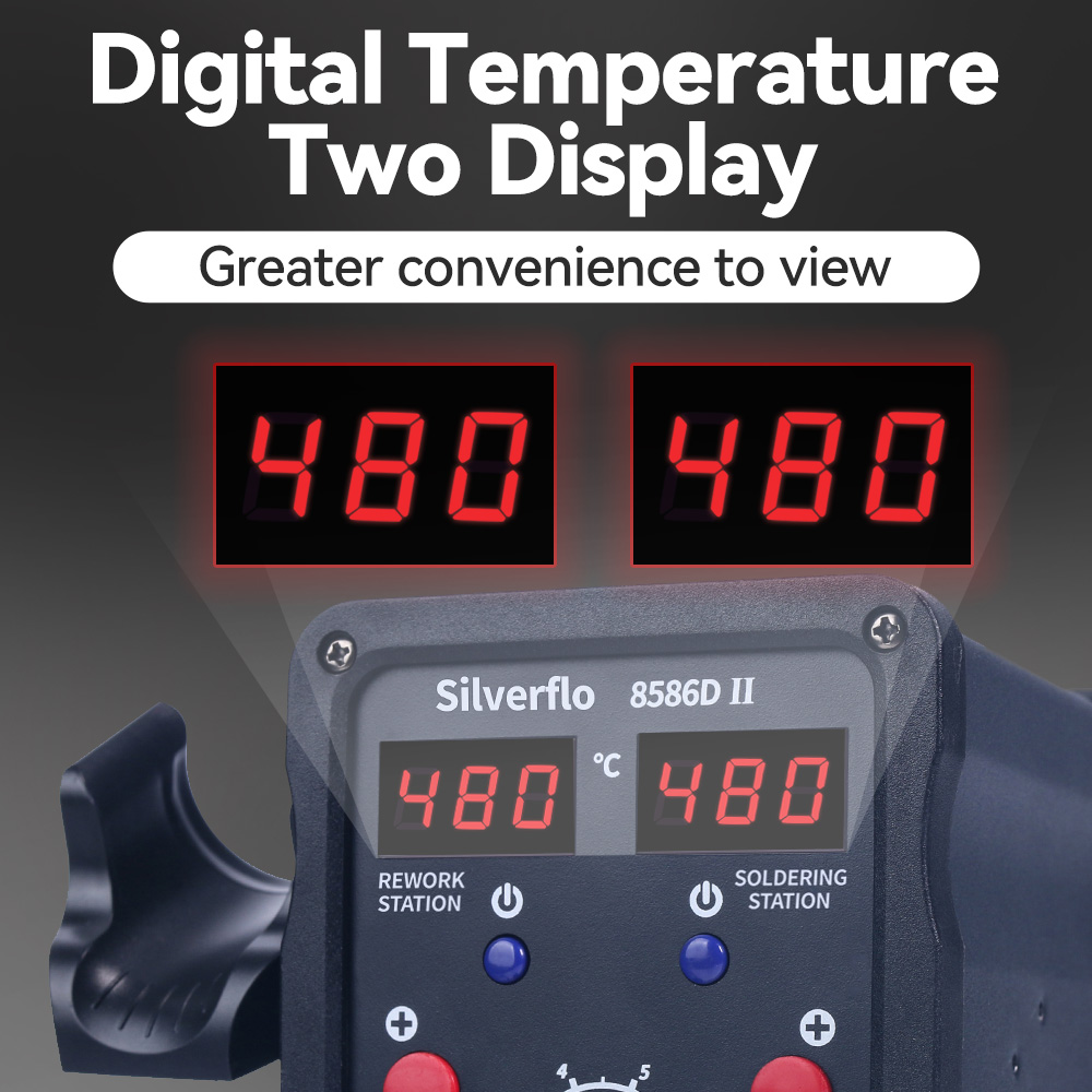 Silverflo 8586D Soldering Stat - Hot Air Rework Station ulasan dan harga