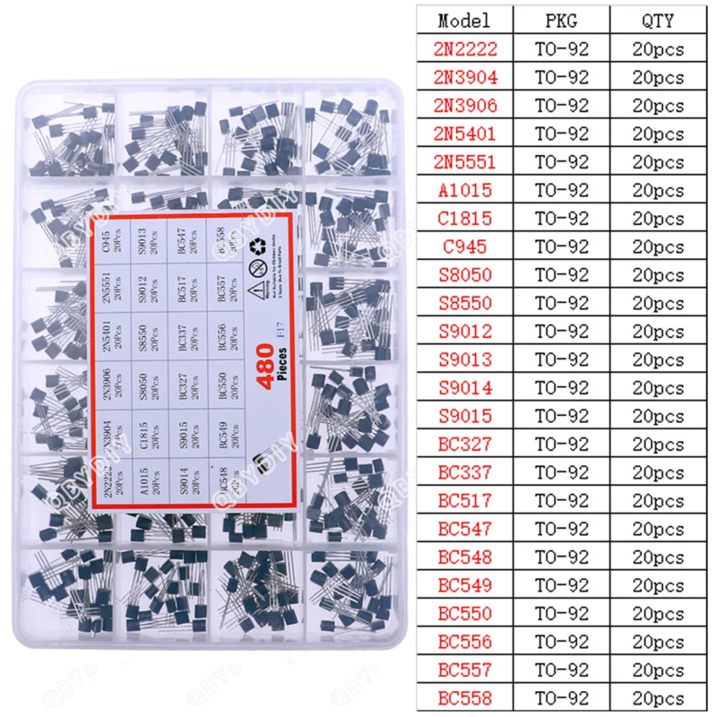 480Pcs 24Types NPN PNP Transis - Mosfet Transistor Set ulasan dan harga