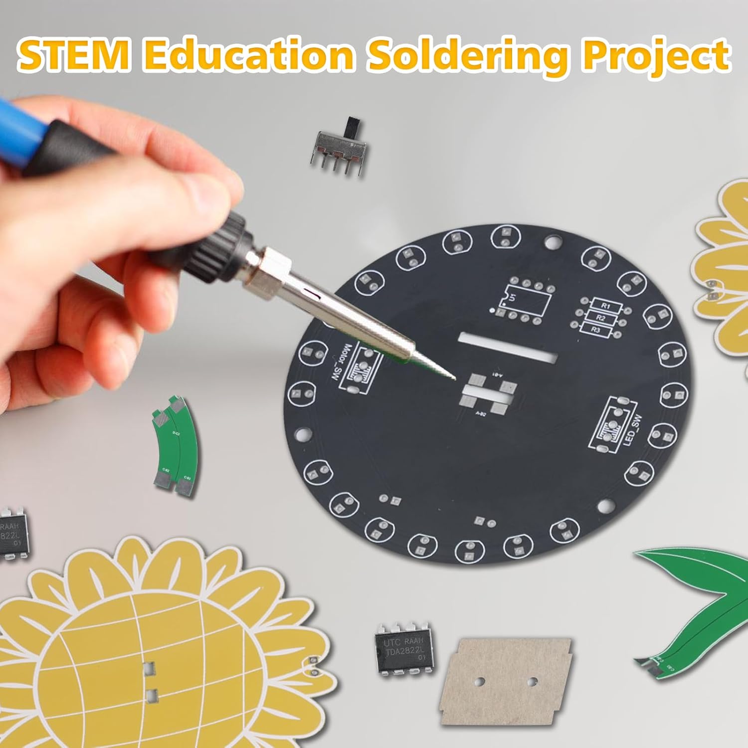 Light Chasing Sunflower Solder - Diy Electronics Kits For Adults ulasan dan harga