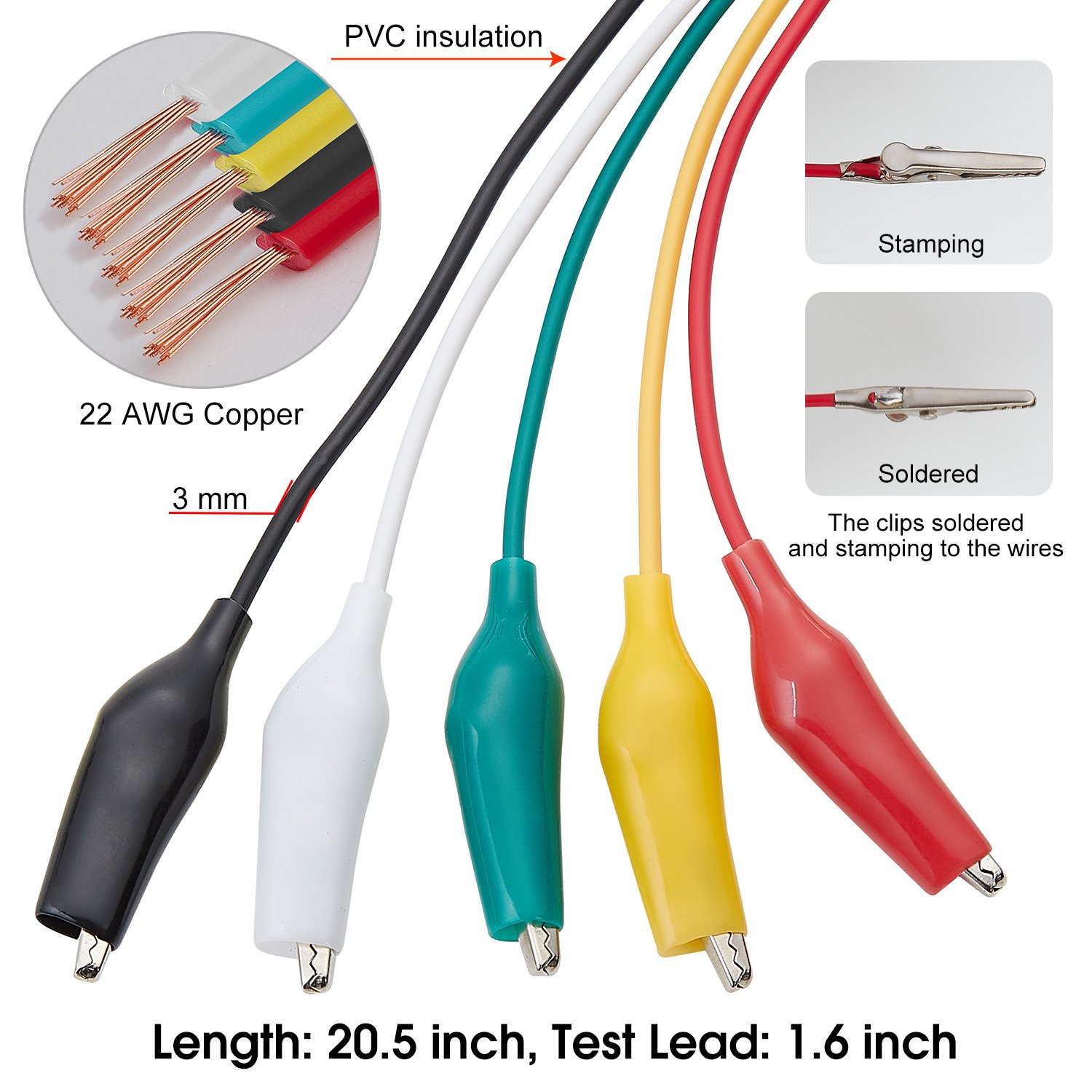 10pcs 30cm 35mm Alligator Clip - Crocodile Clip Set ulasan dan harga