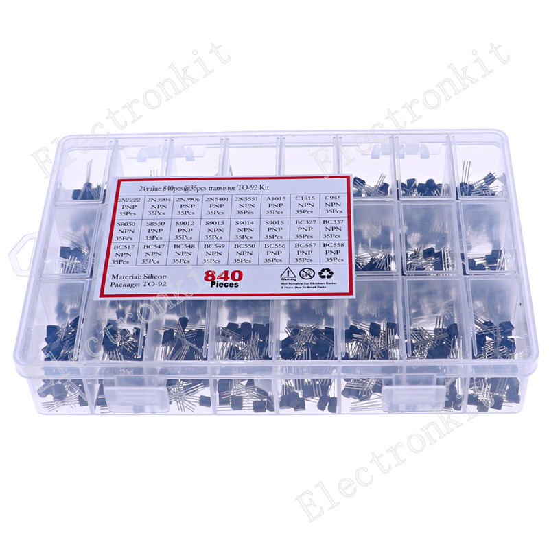 840pcs 24Values TO-92 PNP/NPN  - Mosfet Transistor Set ulasan dan harga