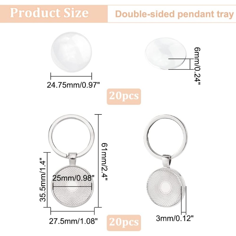 20Pcs Keychain Cabochon Settin - Diy Electronics Websites ulasan dan harga